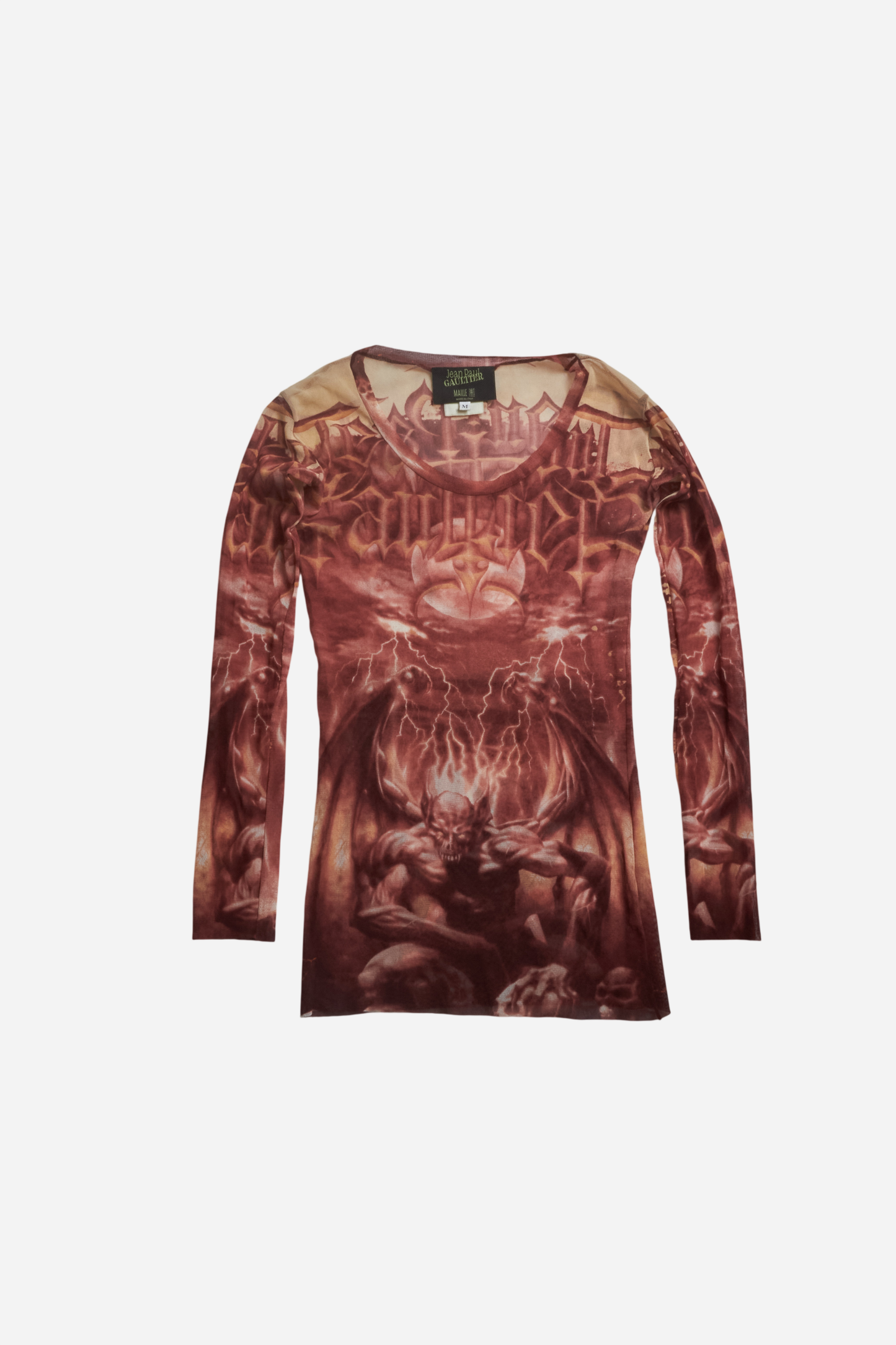 Jean Paul Gaultier S/S01 Diablo Print Mesh Top