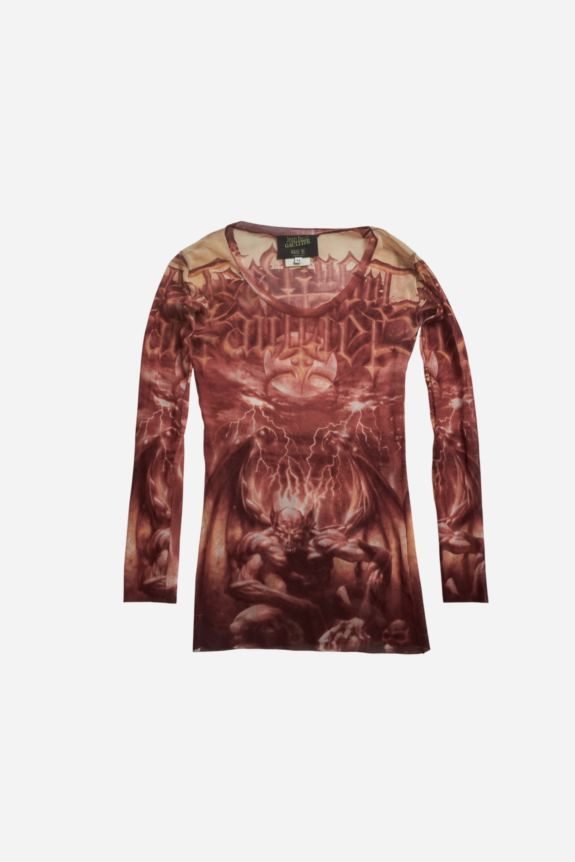 Jean Paul Gaultier S/S01 Diablo Print Mesh Top