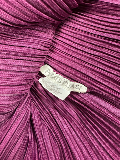 Green/Pink Pleated Zip-Up