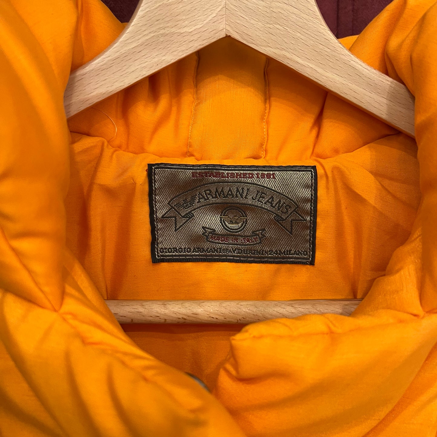 Giorgio Armani orange puffer