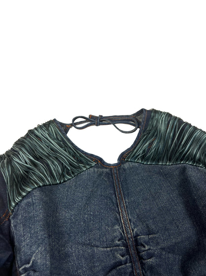 Denim Fringe Top