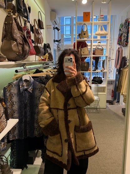 Dolce & Gabbana 90s Beige Shearling Jacket