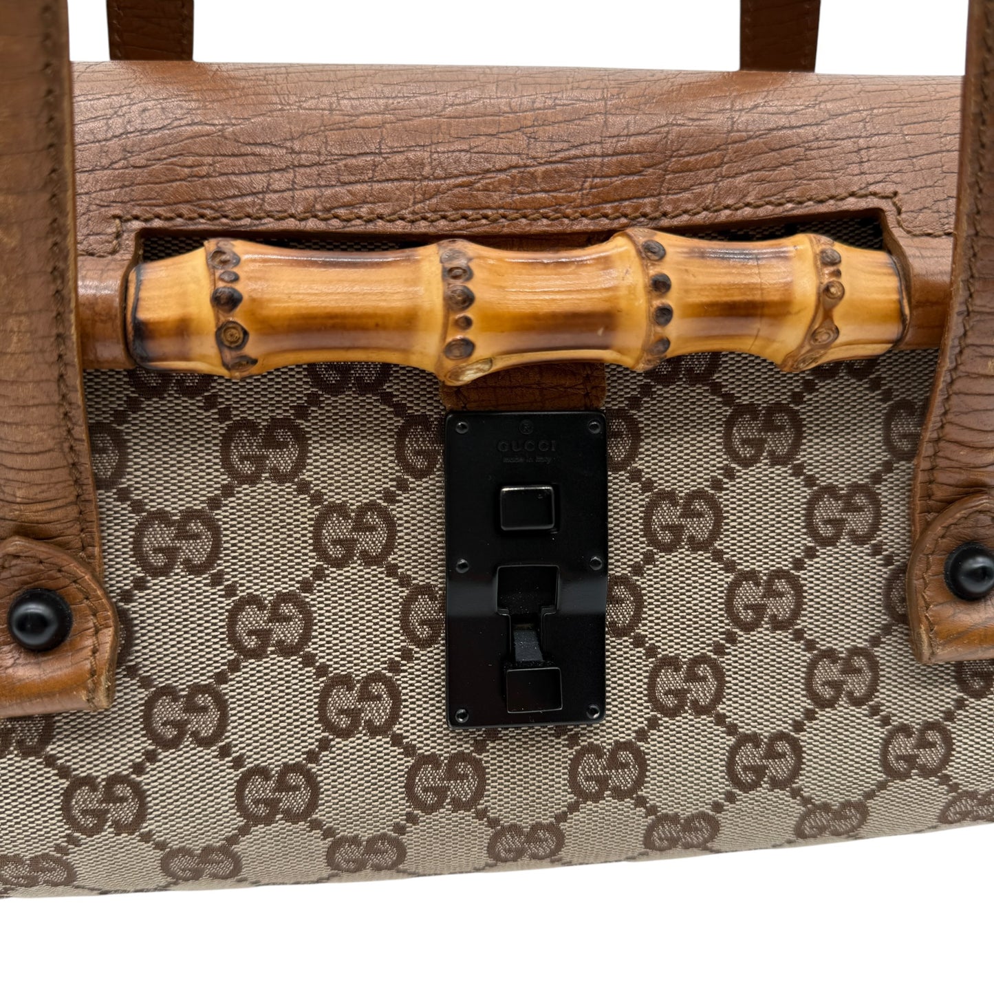 Gucci Monogram Bamboo Bullet Bag