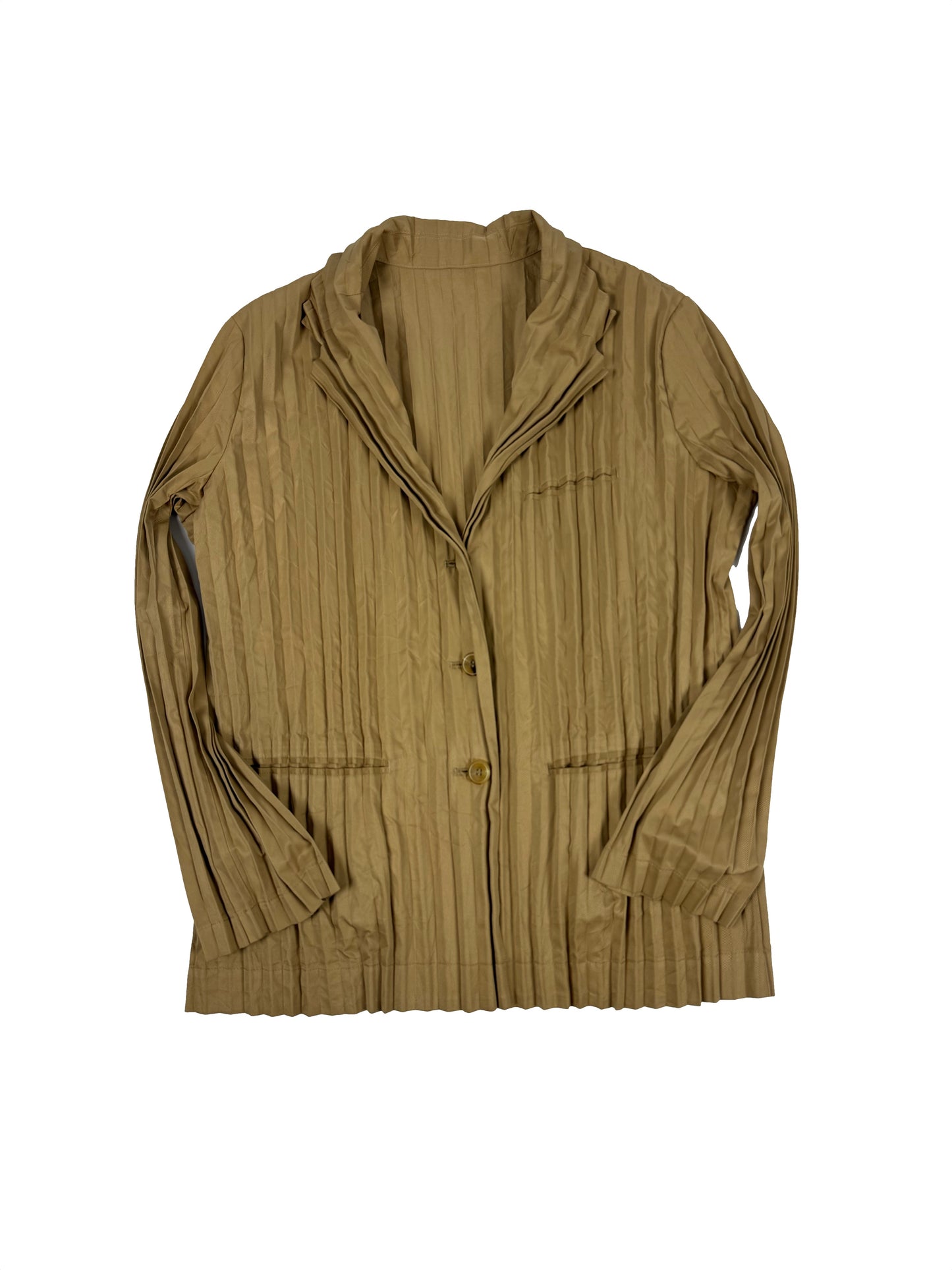 Beige Pleated Blazer