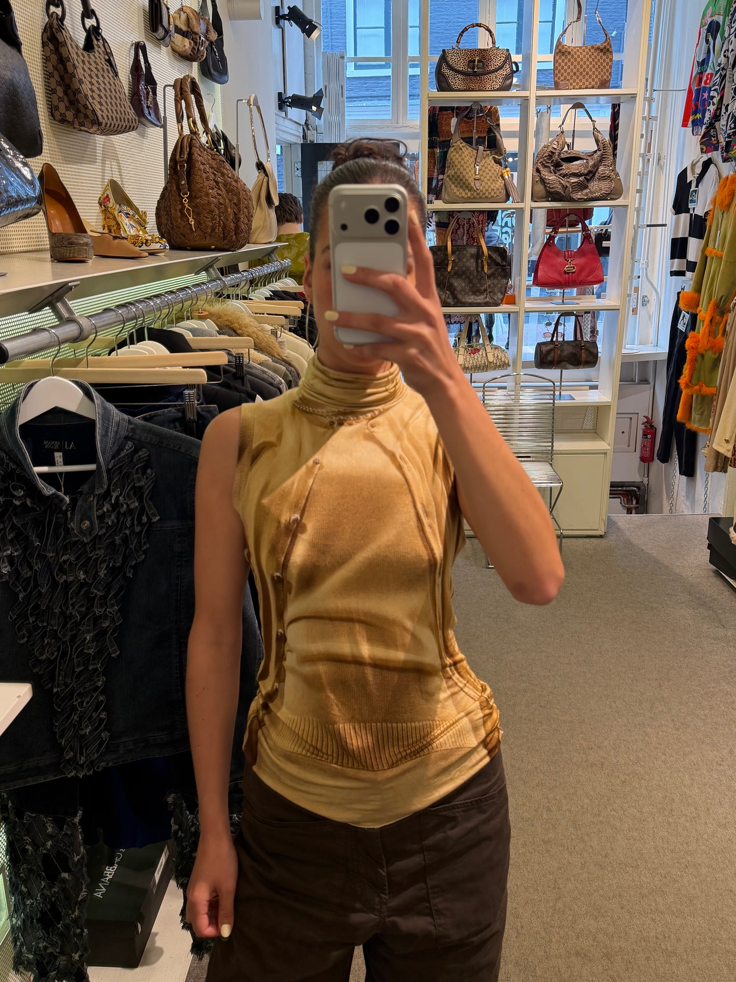 Jean Paul Gaultier Trompe L'Oeil Cardigan Print Top