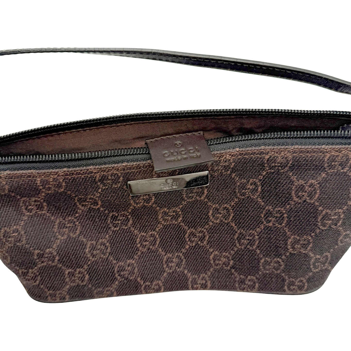 Gucci Brown Monogram Boat Pochette Bag