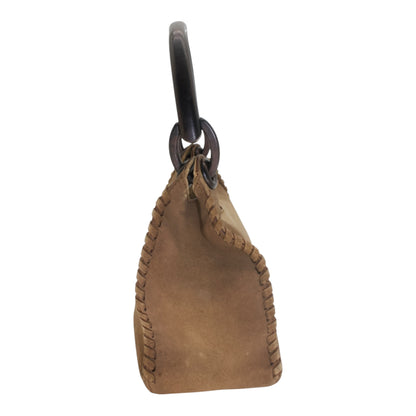Gucci Brown Suede Whipstitch Hobo Bag