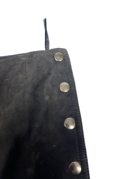 Rive Gauche Black Suede Fringe Skirt