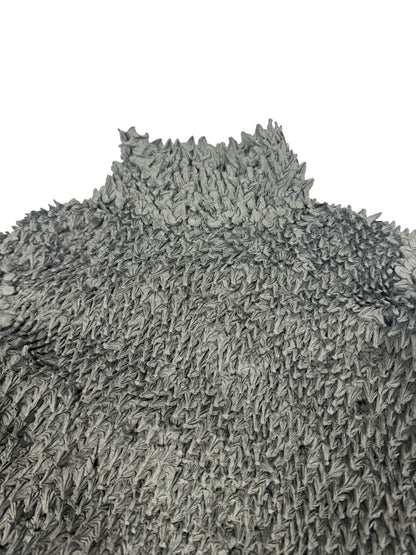 Grey Spikes Pleated Top