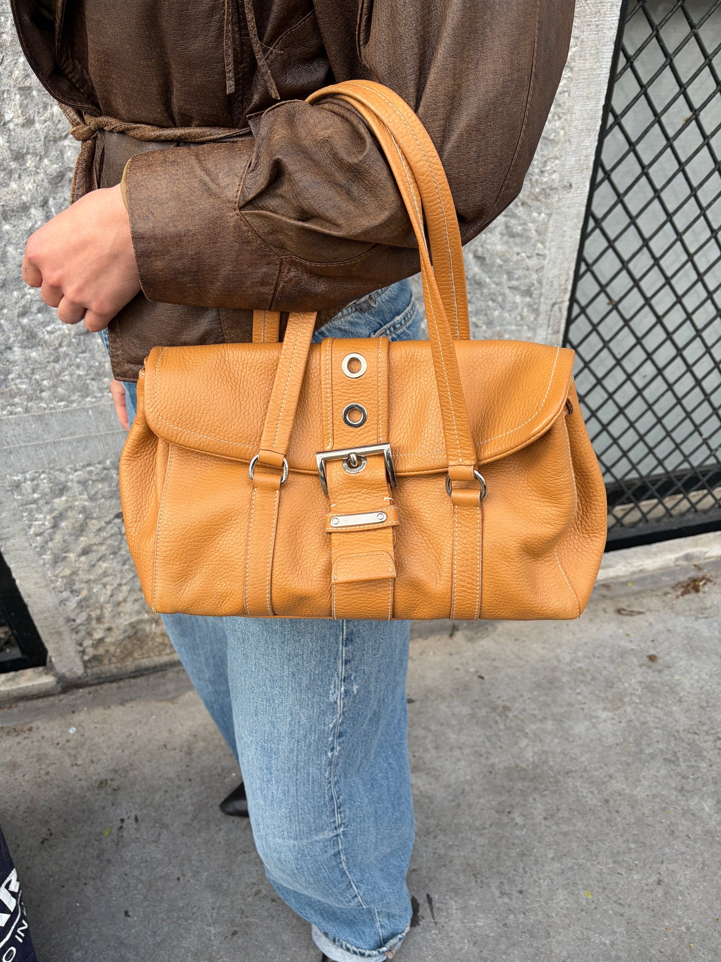 Prada Cognac Leather Bag