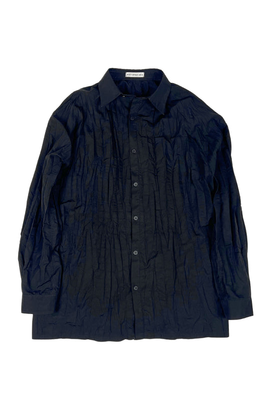 Men Black Pleated Shirt