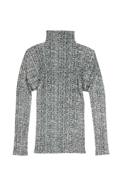 Please Grey Camo Mock-Neck Top