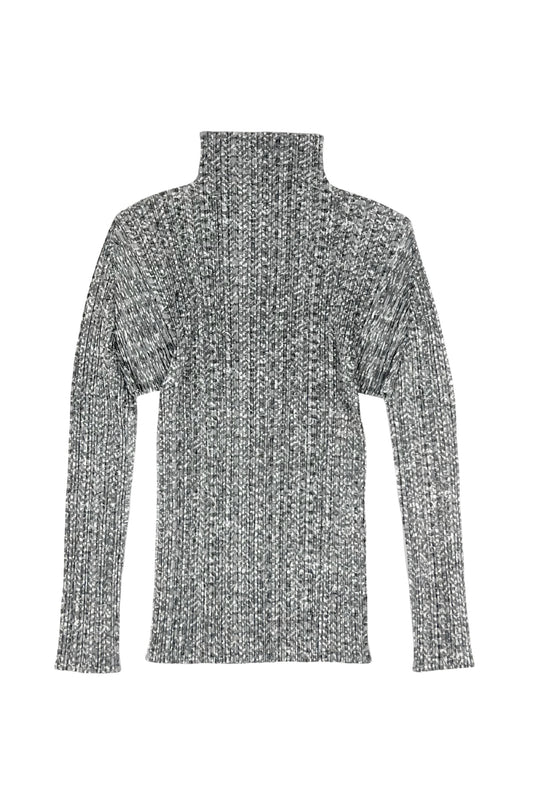 Please Grey Camo Mock-Neck Top