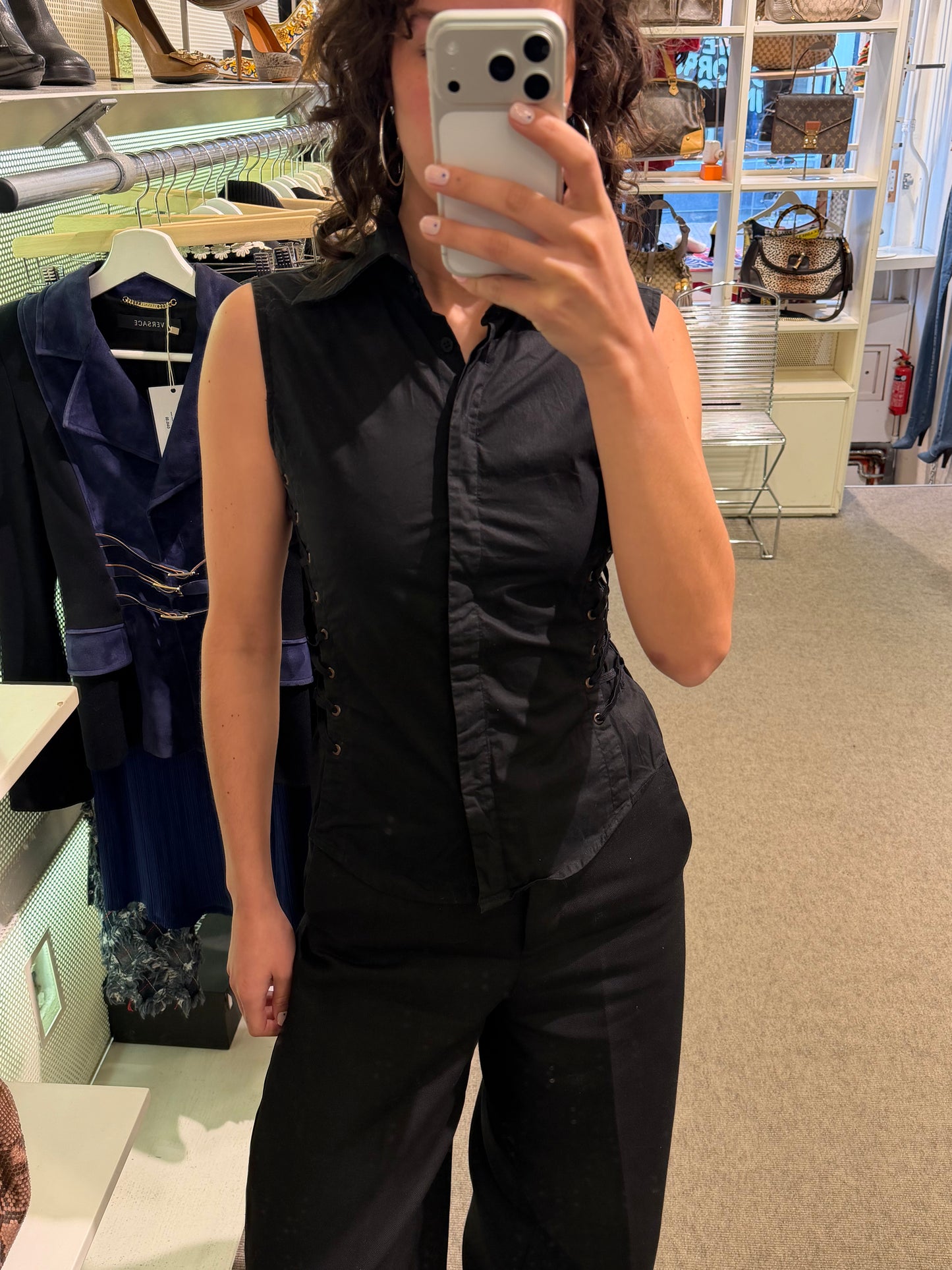 Moschino Black Sleeveless Blouse