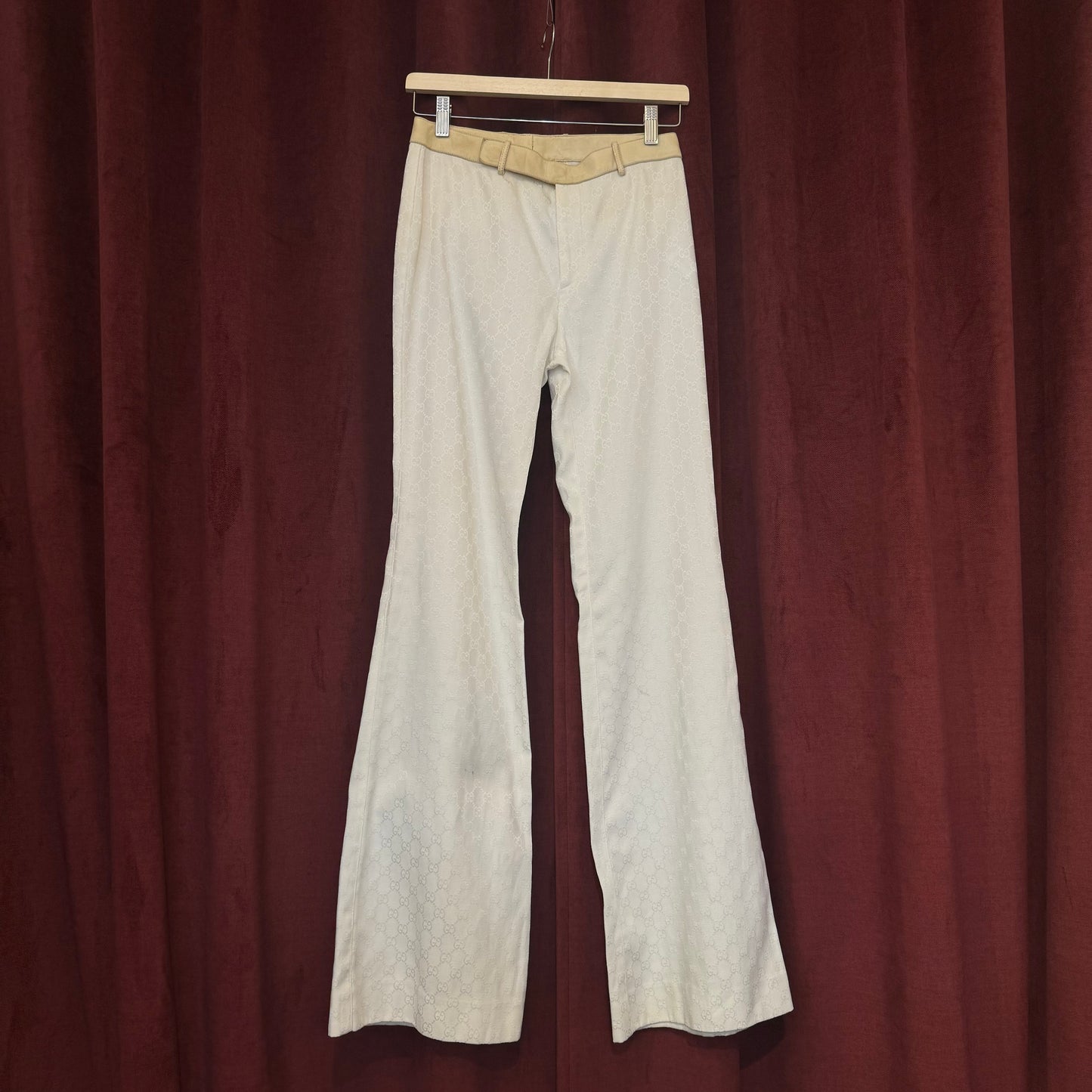 Gucci Tom Ford white monogram pants fw/00