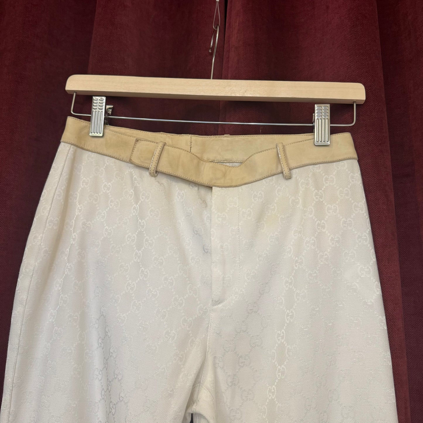 Gucci Tom Ford white monogram pants fw/00