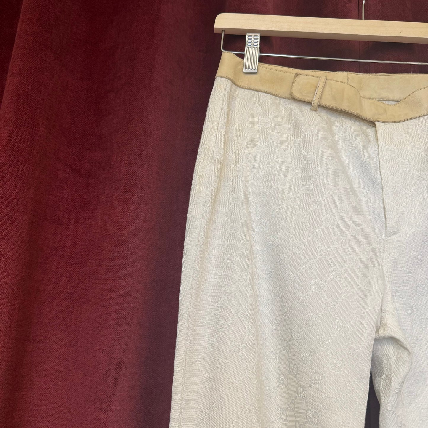 Gucci Tom Ford white monogram pants fw/00
