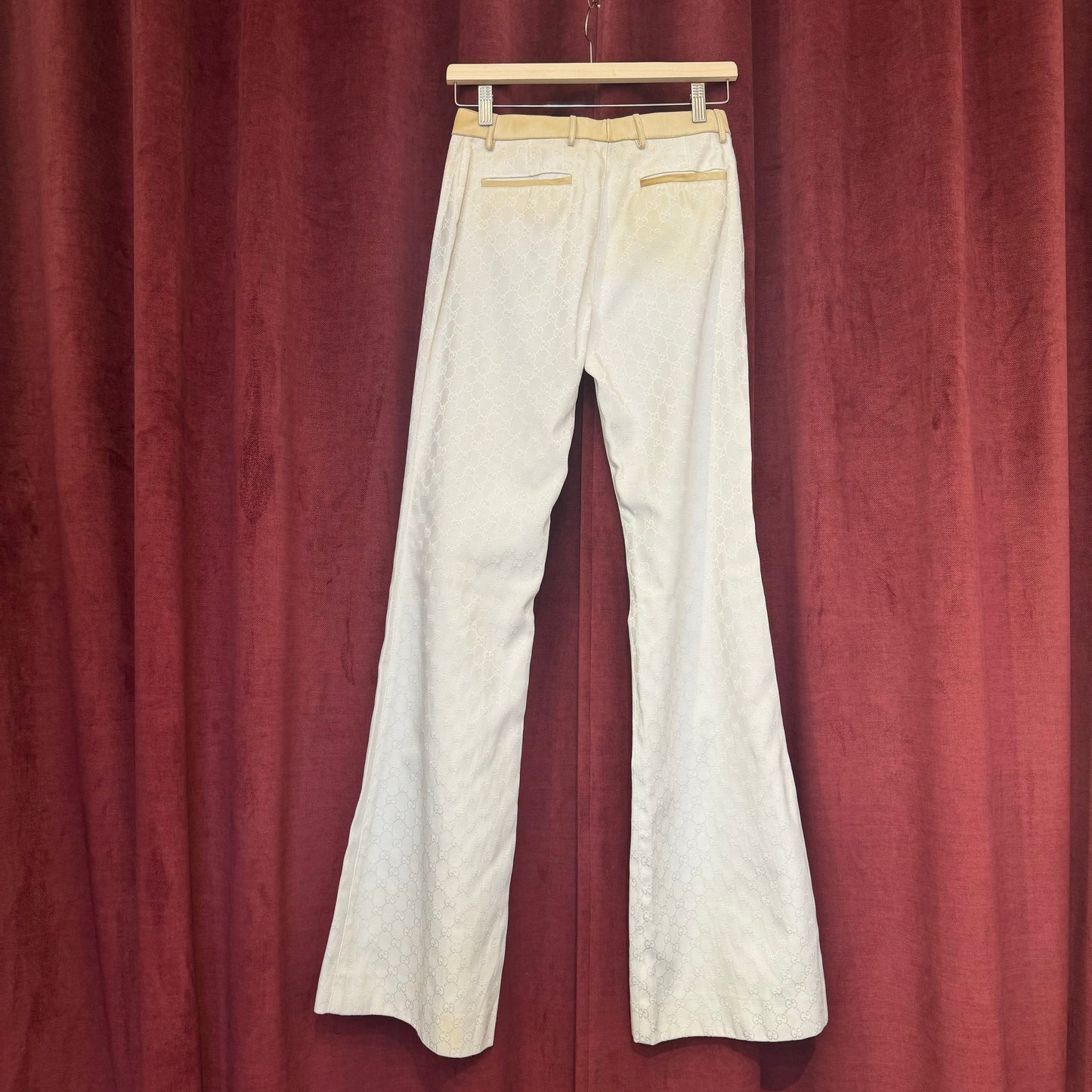 Gucci Tom Ford white monogram pants fw/00