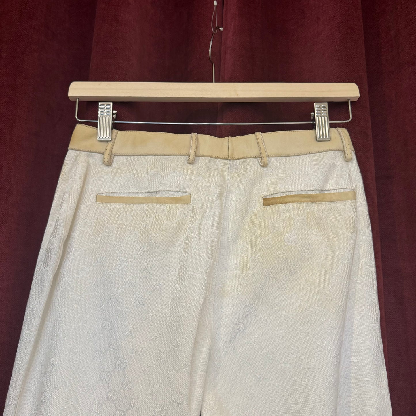 Gucci Tom Ford white monogram pants fw/00