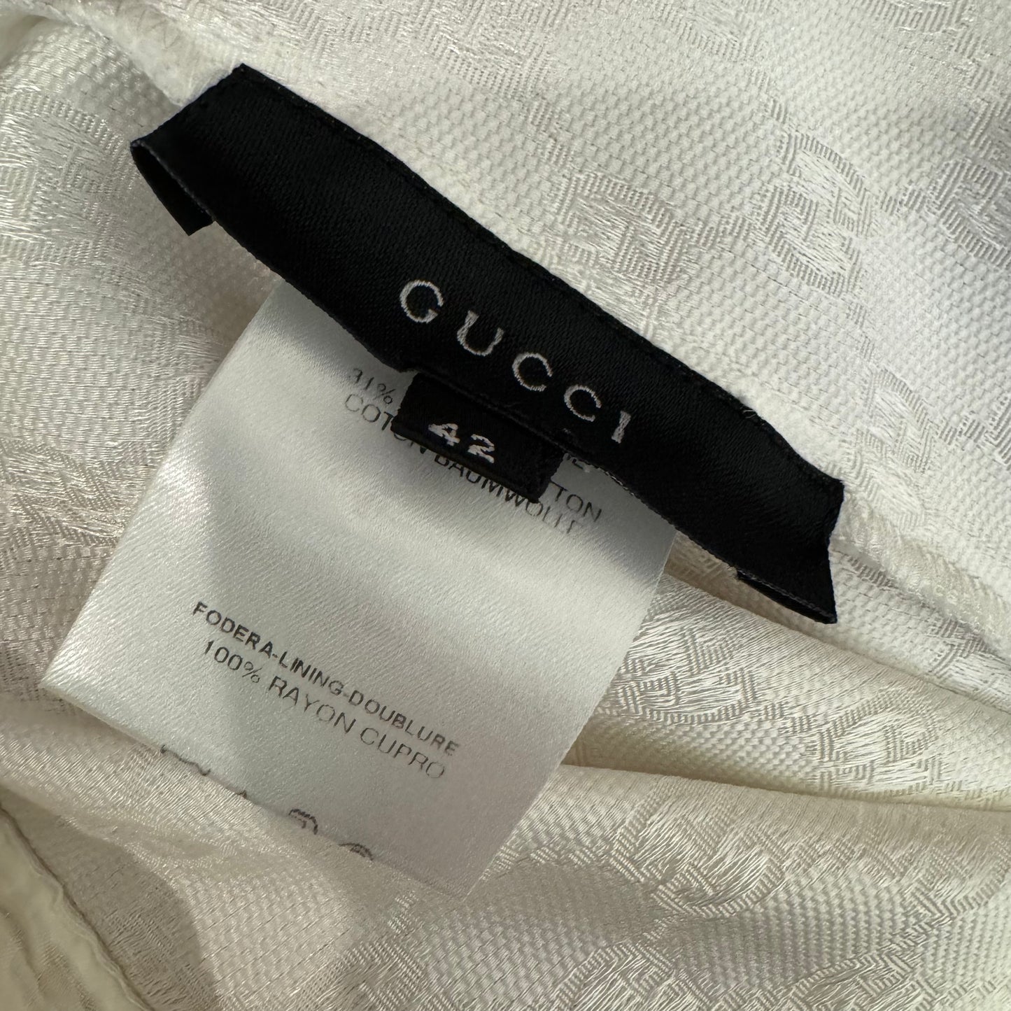 Gucci Tom Ford white monogram pants fw/00