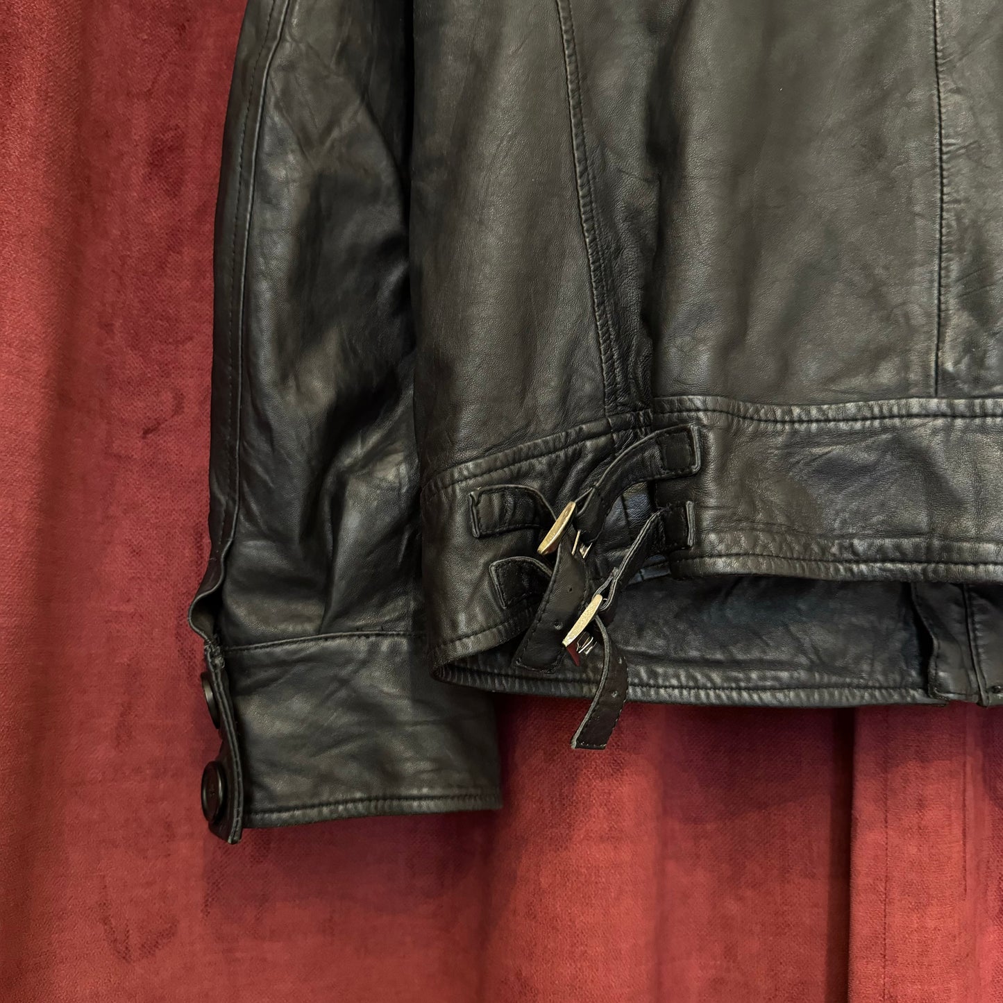 Dirk Bikkembergs black leather jacket