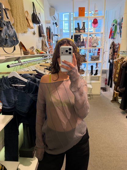 Prada Grey Sheer Top