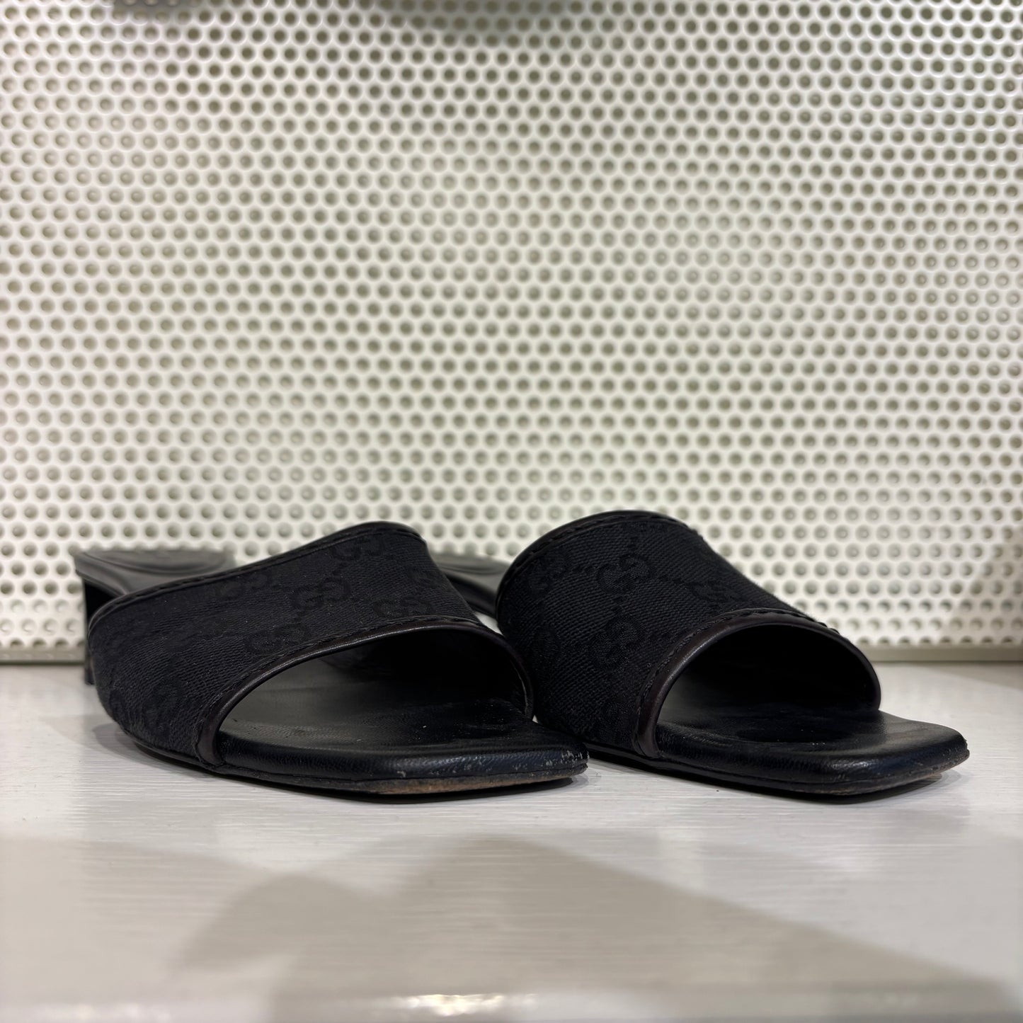 Gucci monogram mules