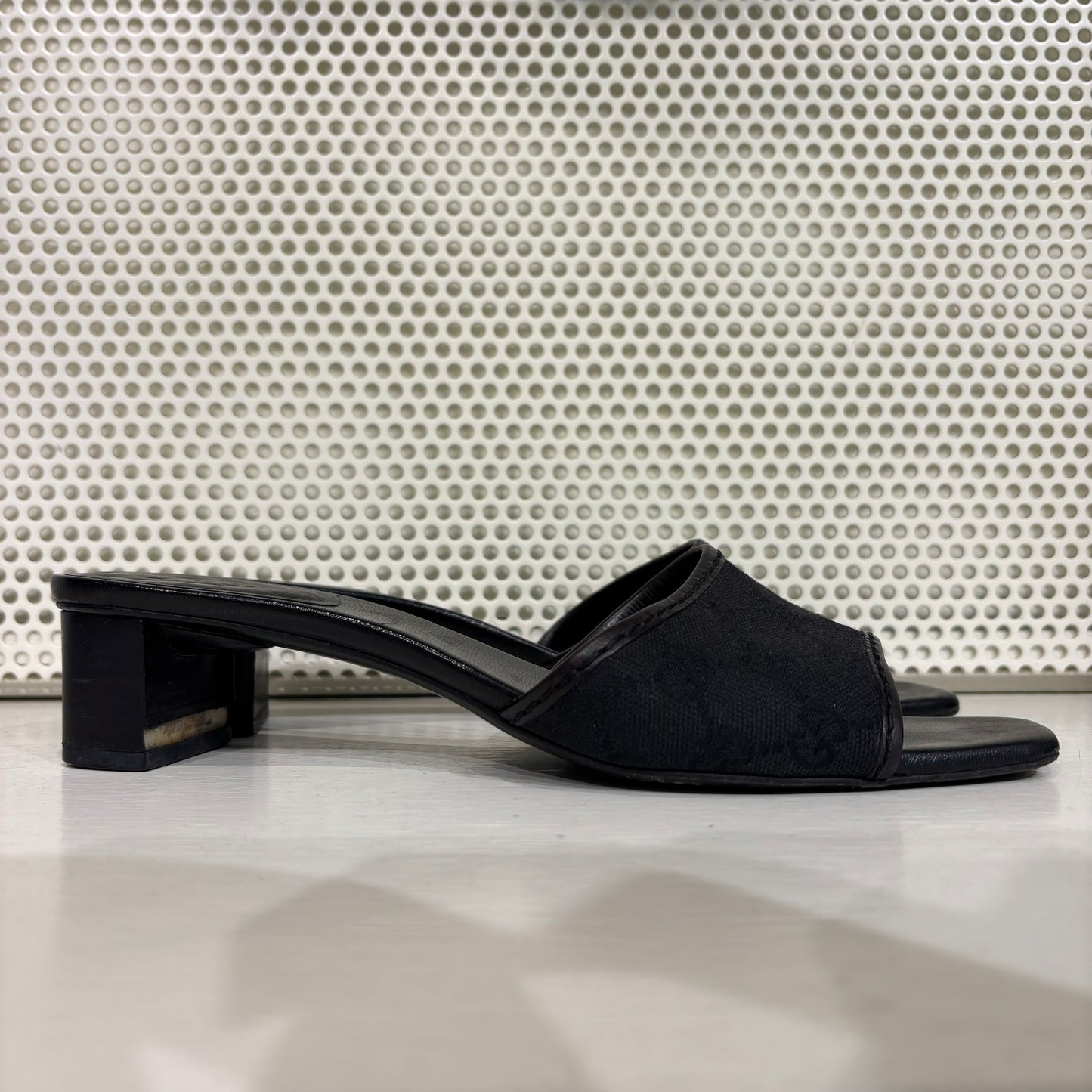 Gucci monogram mules