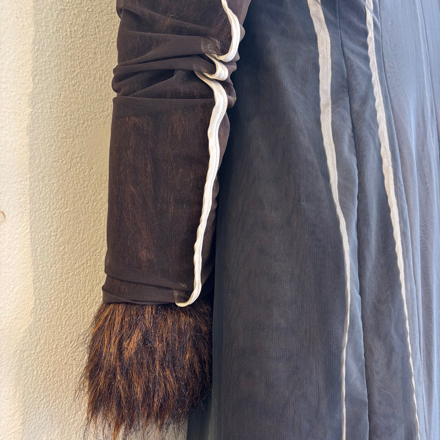 Y/Project faux fur with mesh coat