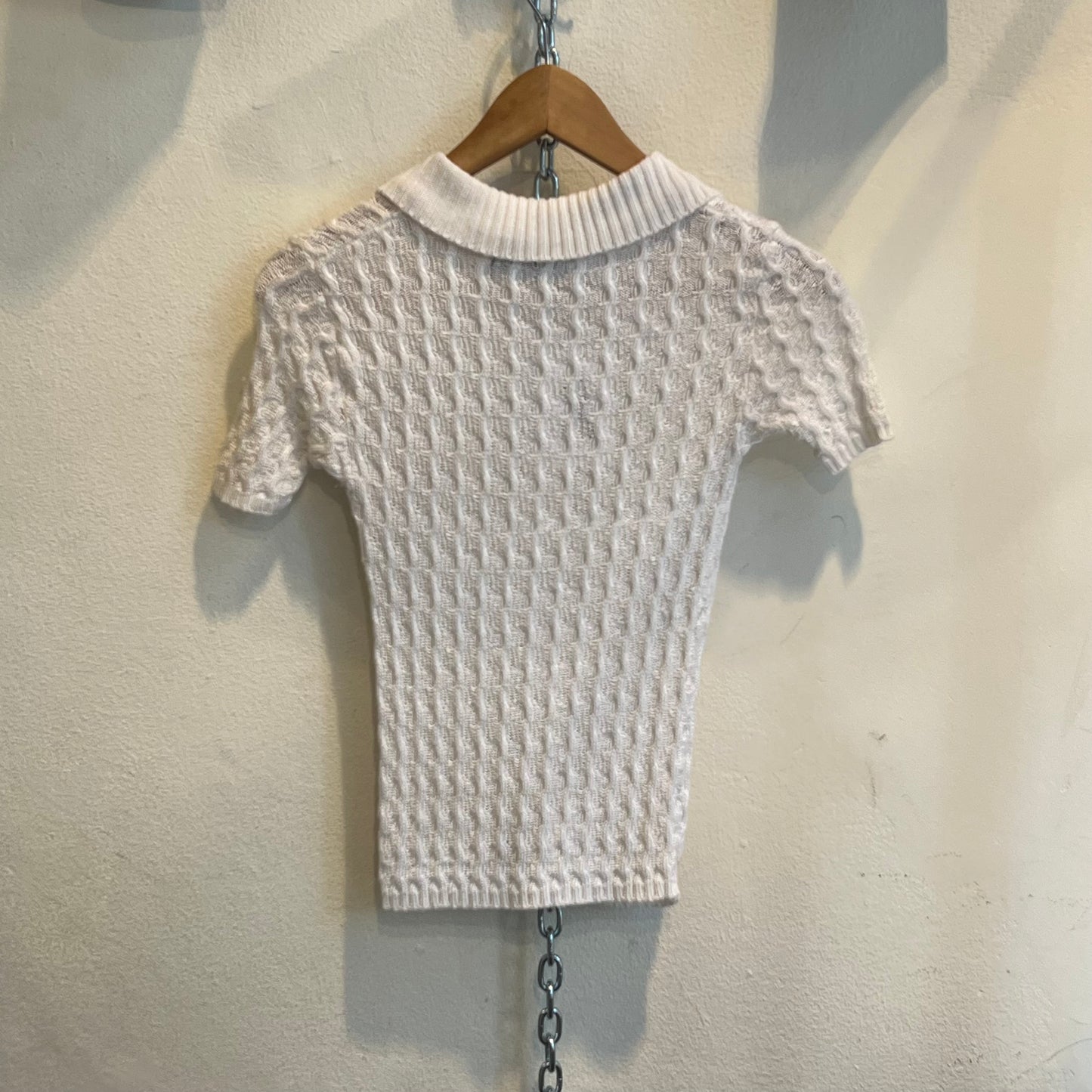 Versace 90s white zip top