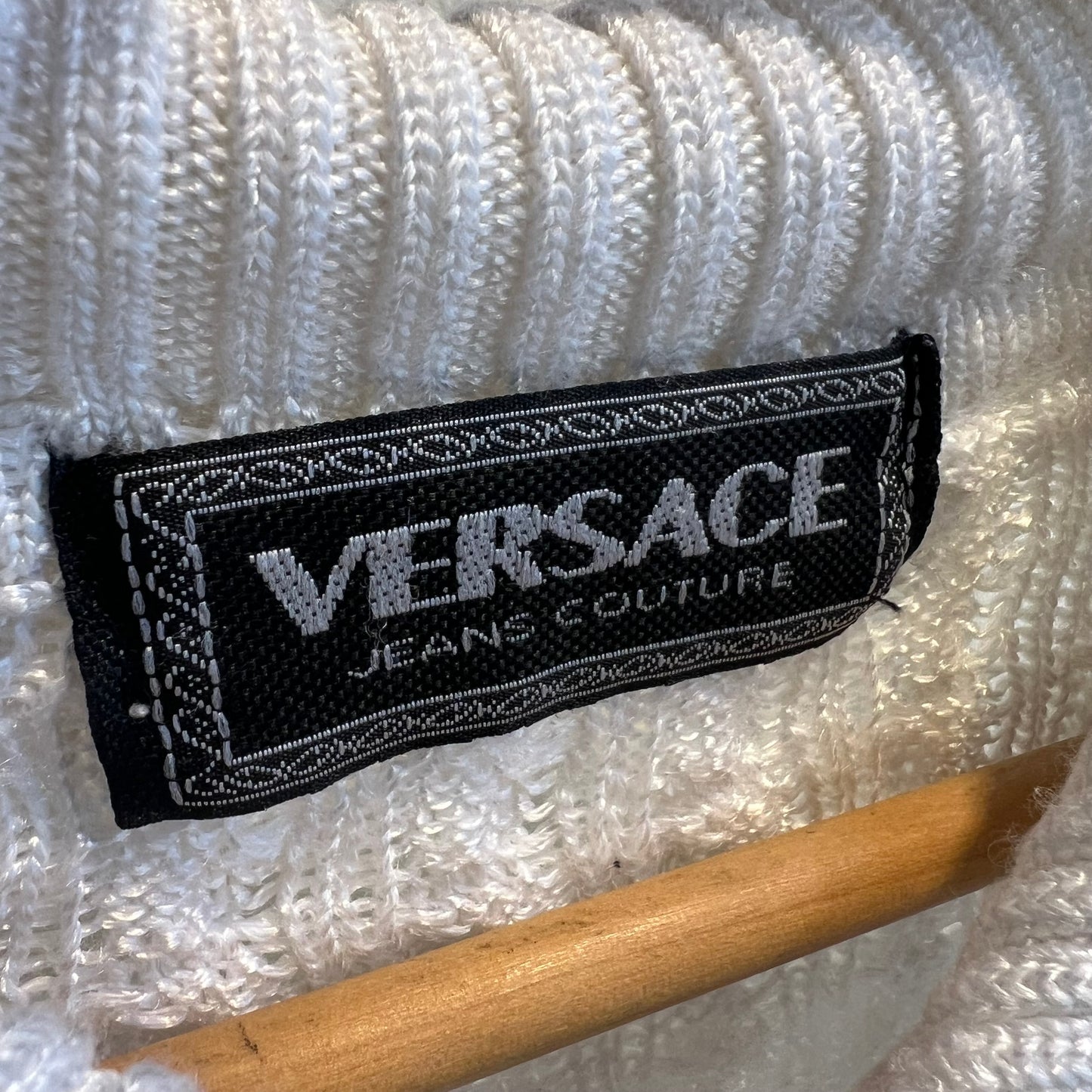 Versace 90s white zip top