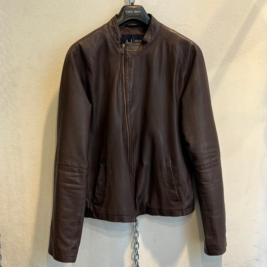 Armani brown leather jacket
