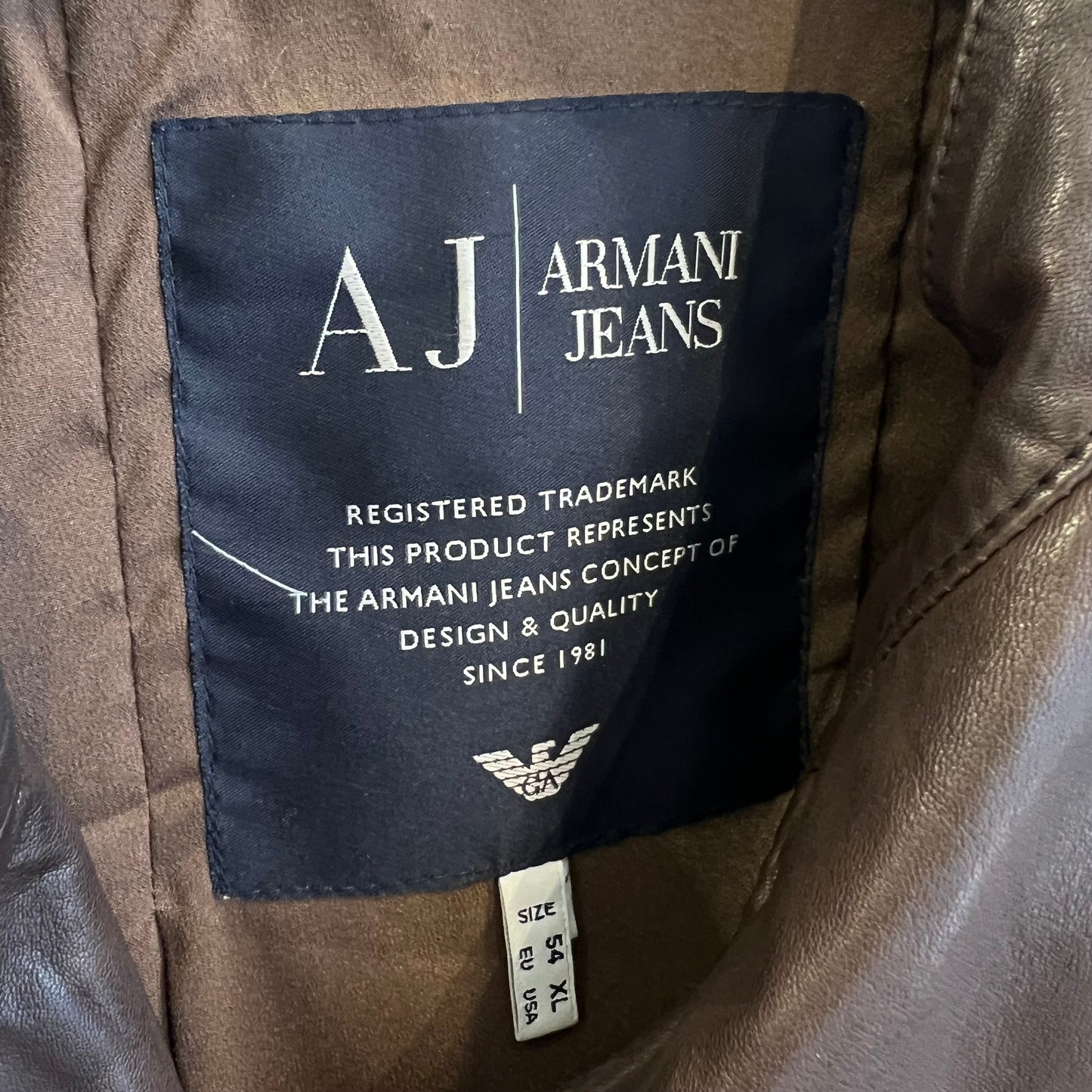 Armani brown leather jacket
