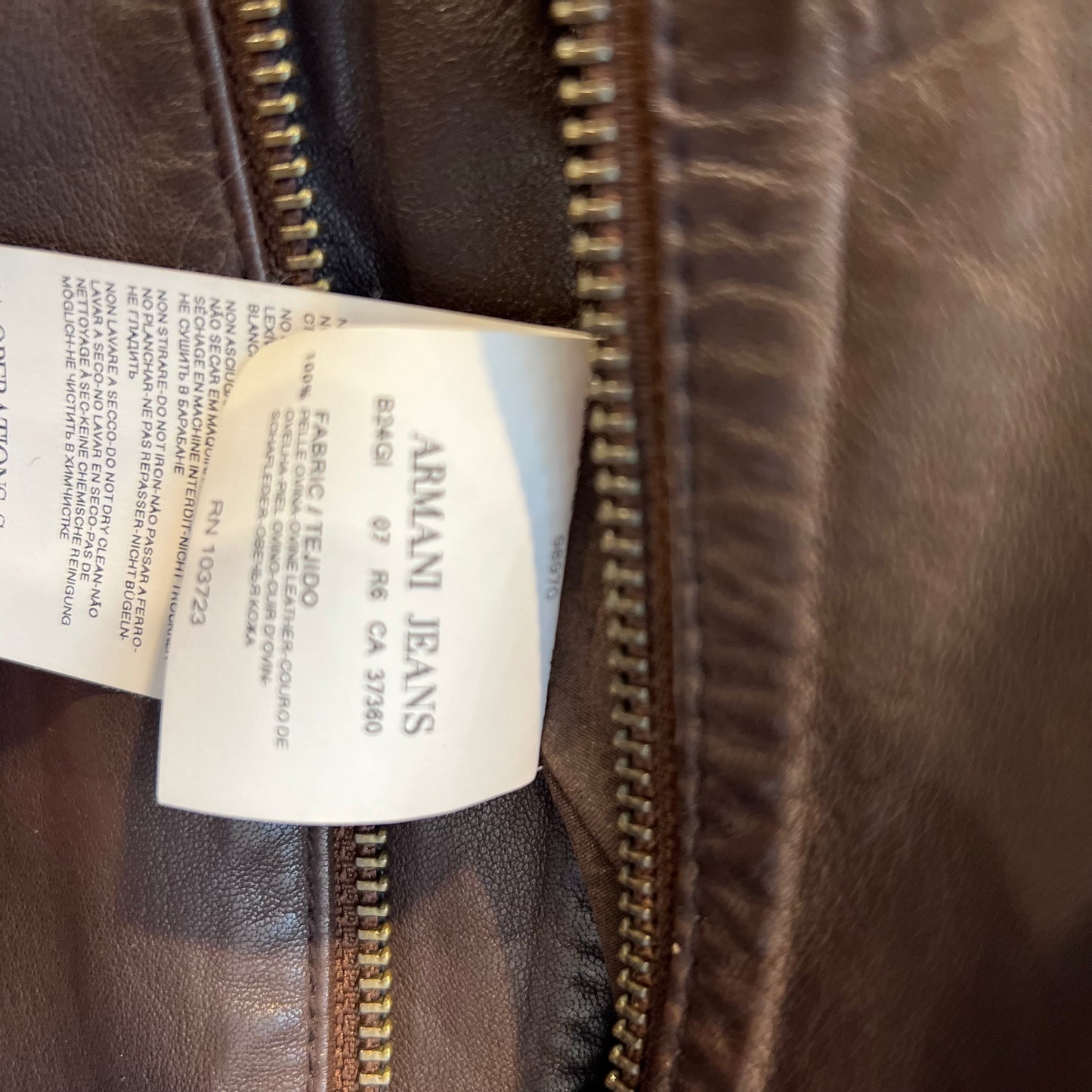 Armani brown leather jacket