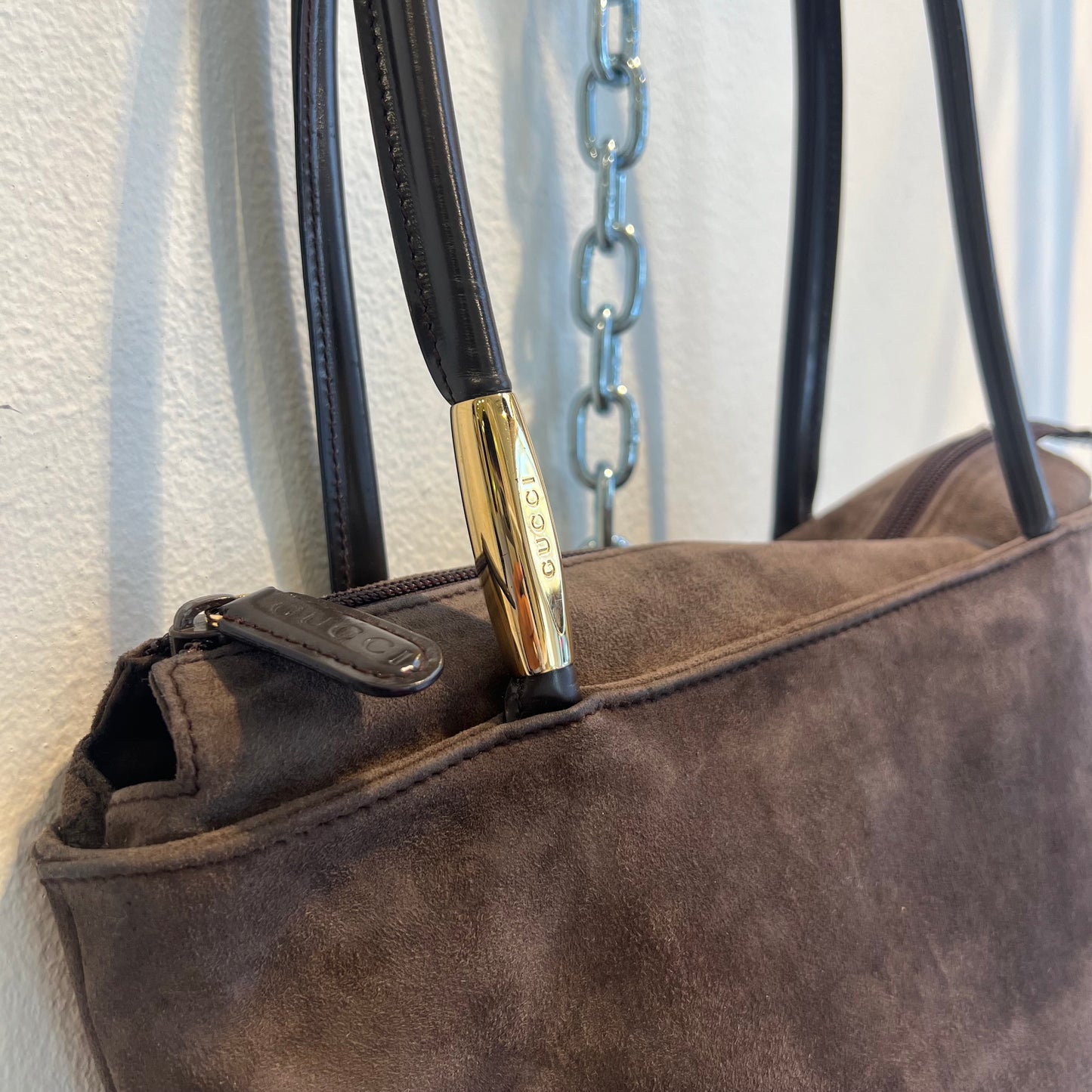 Gucci brown suede bag