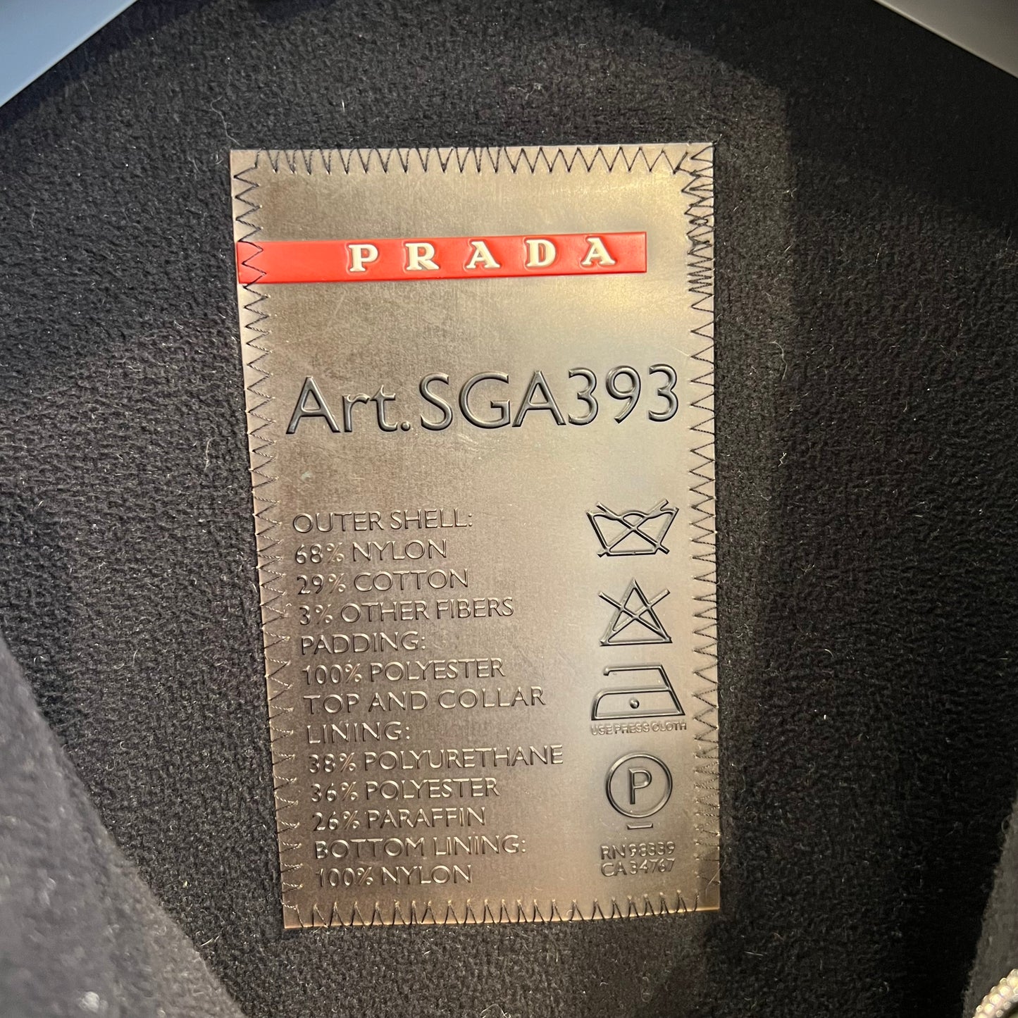Prada red tab forest green jacket