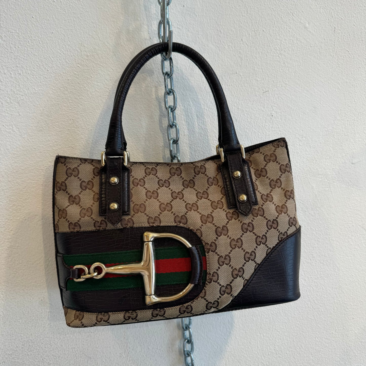 Gucci monogram horsebit bag