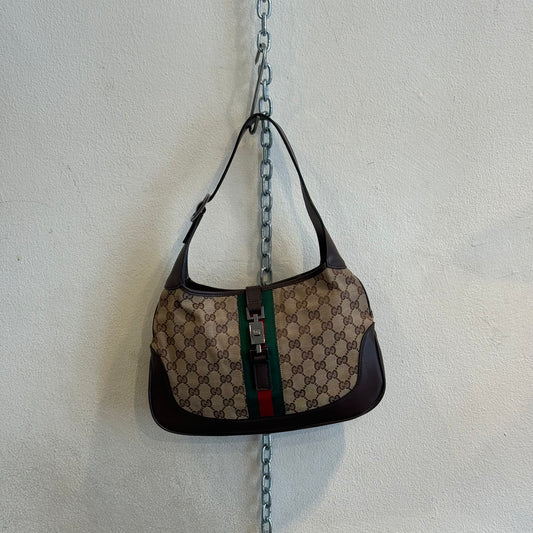 Gucci Jackie monogram brown leather