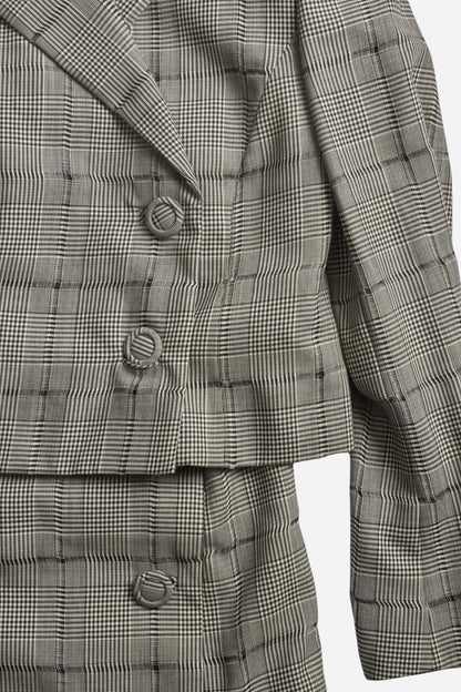 Gianni Versace S/S94 Runway Look 12 Gray Plaid Set (Worn by Naomi Campbell)