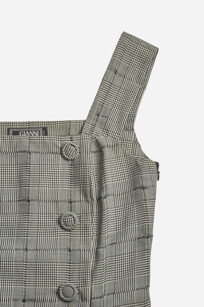 Gianni Versace S/S94 Runway Look 12 Gray Plaid Set (Worn by Naomi Campbell)