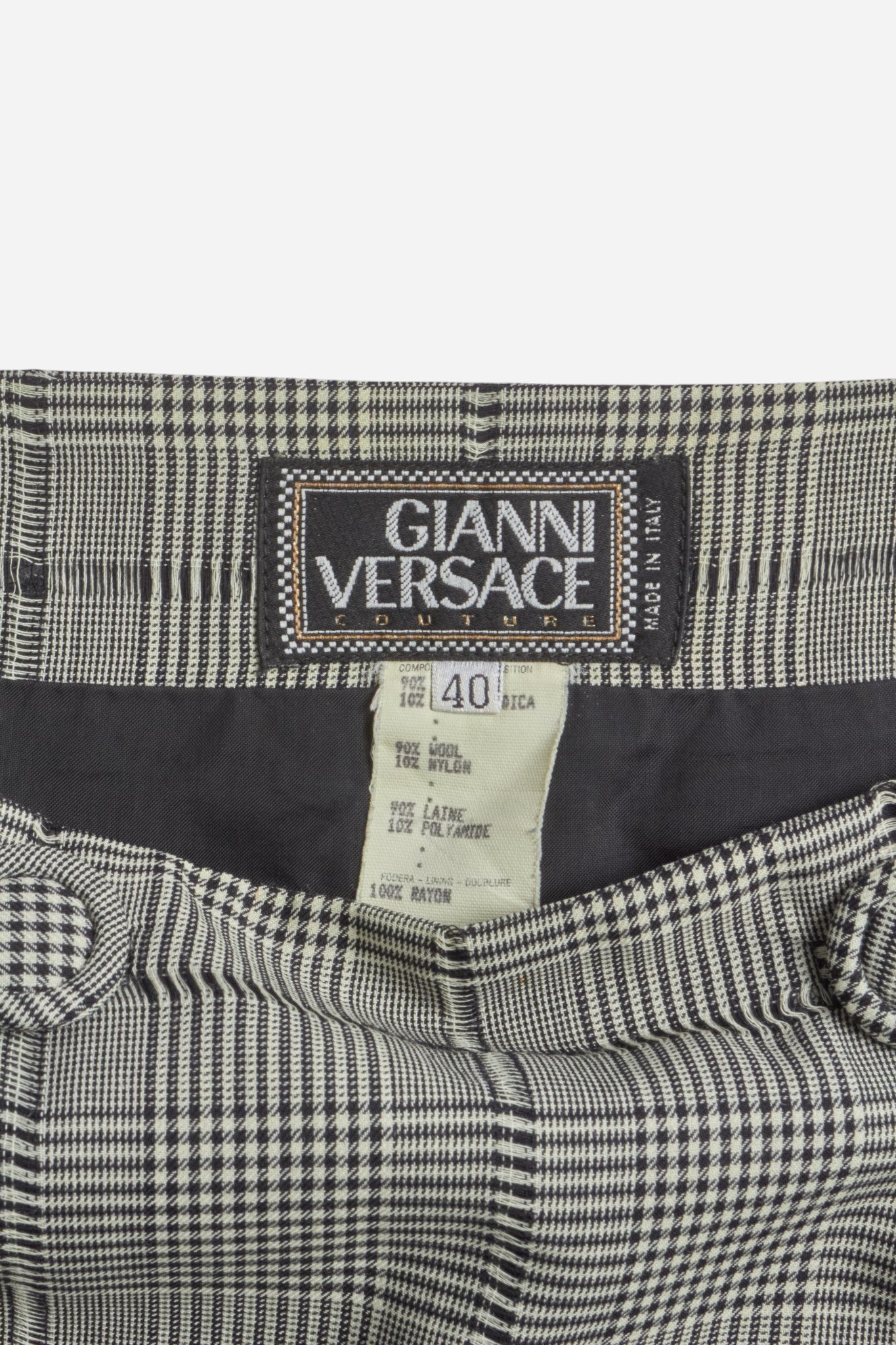 Gianni Versace S/S94 Runway Look 12 Gray Plaid Set (Worn by Naomi Campbell)