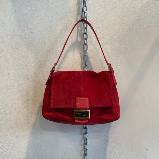 Fendi red suede Mamma bag