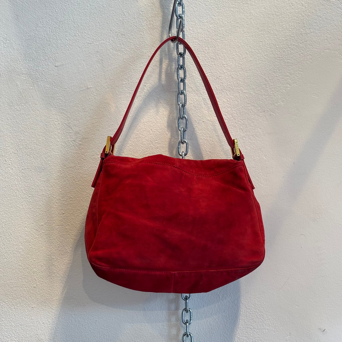 Fendi red suede Mamma bag