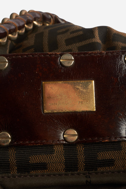 Fendi Brown Zucca Mia Chain Shoulder Bag