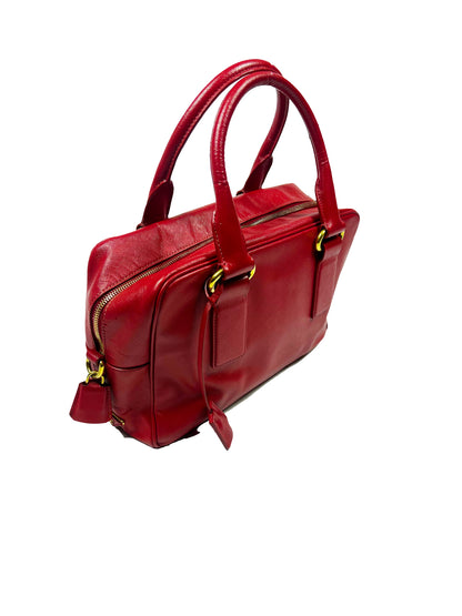 Cherry Red Saffiano Leather Bag