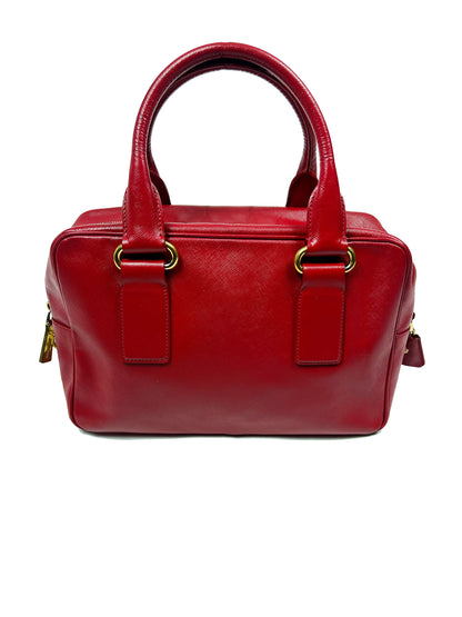 Cherry Red Saffiano Leather Bag