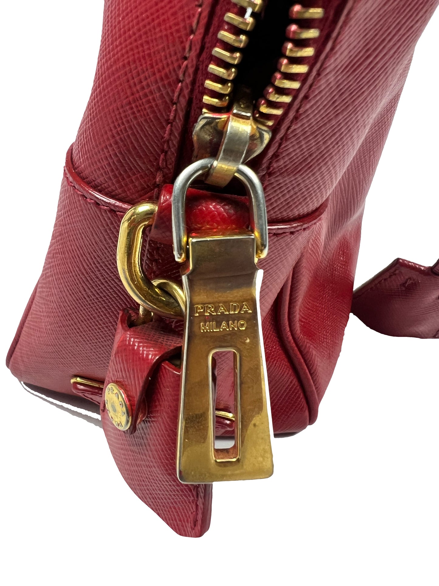Cherry Red Saffiano Leather Bag