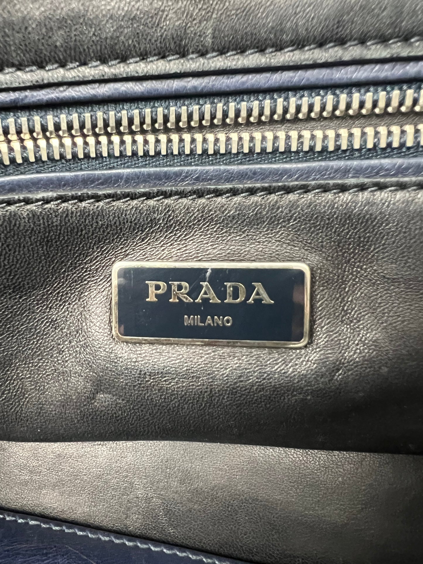 Black Leather Twin Pocket Tote Bag