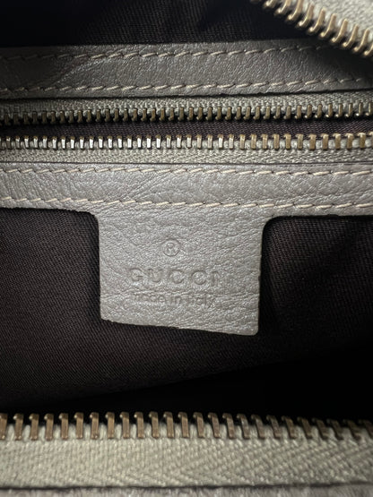 Light Grey Leather and Canvas Monogram Bag