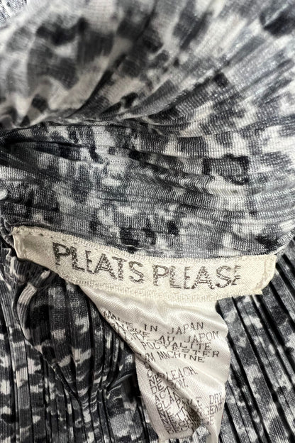 Please Grey Camo Mock-Neck Top